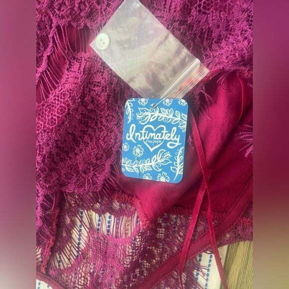 NWT Free People Dahlia Purple Floral Lace Dress Womens Large intimately - Picture 13 of 13